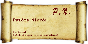 Patócs Nimród névjegykártya