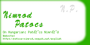 nimrod patocs business card
